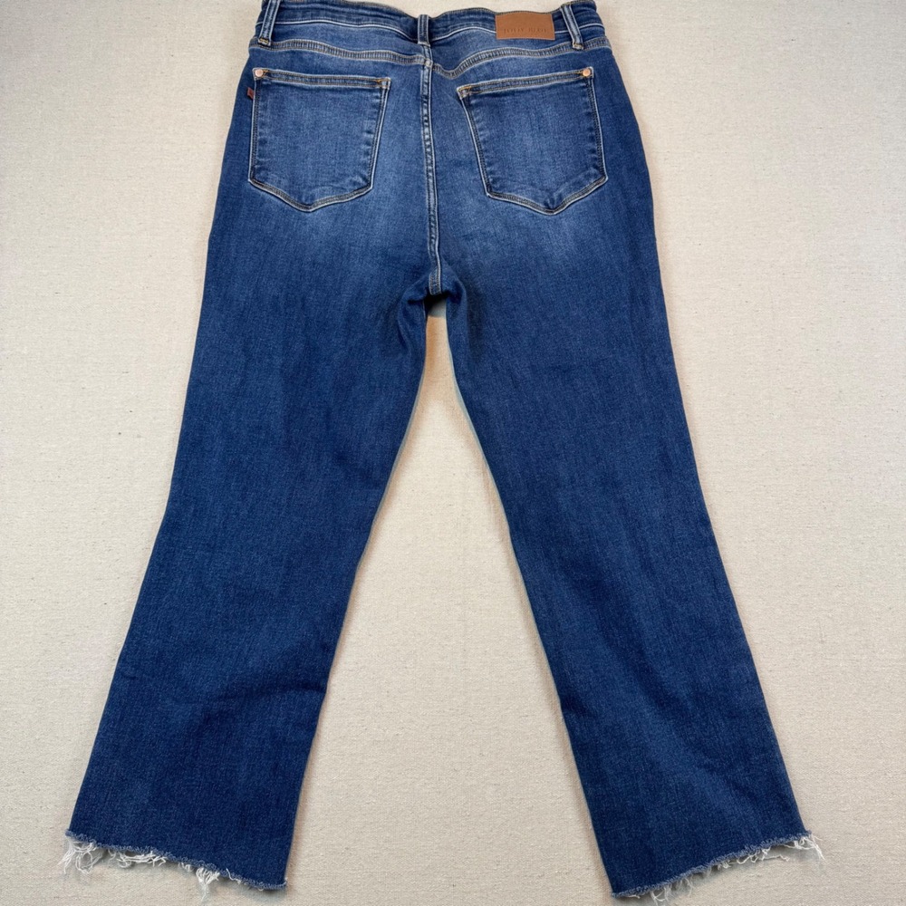 Judy Blue 15/32 Straight Fit Jeans Womens Blue Raw Hem High Rise JB82561DK - Picture 4 of 11
